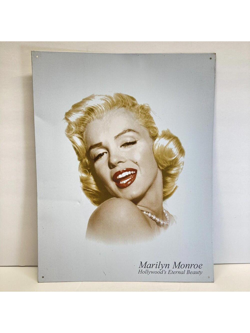 Vintage Marilyn Monroe Hollywood's Eternal Beauty Metal Sign Wall Decor